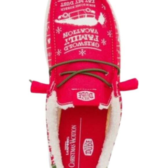 Hey Dude Christmas Vacation Wally Slip Shoes Red/Green Men's Size 9 **RARE* - Picture 5 of 6